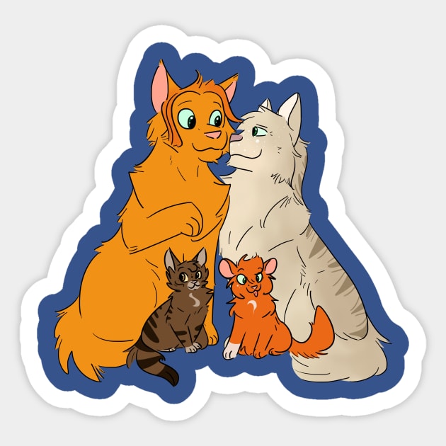 Firestar's happy family (no background) Sticker by ember_dino